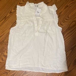 J.Crew Smocked Rufflenexk Top